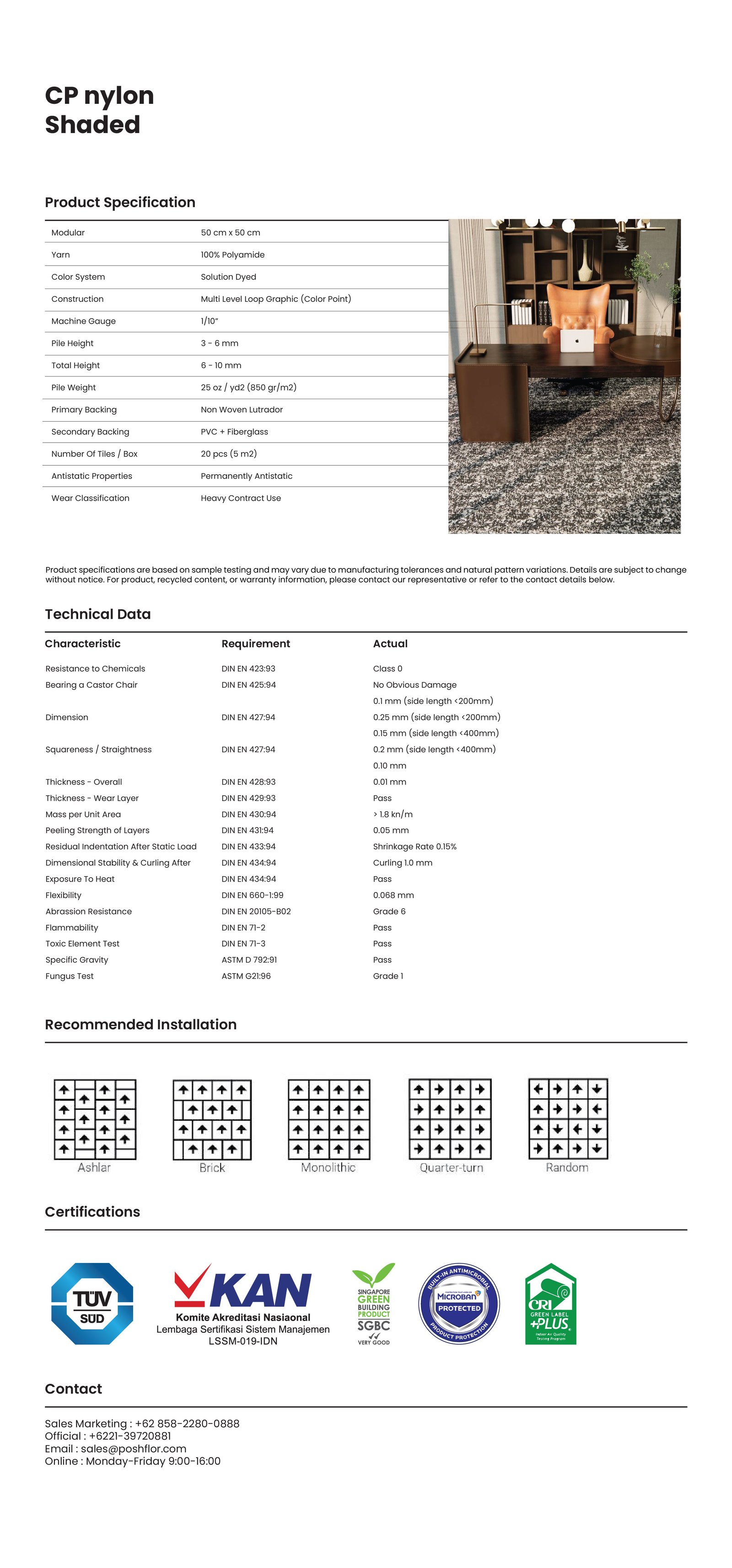 SHADED NYLON specification